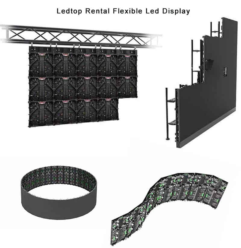 Leddtop advanced rental events flexible led screen installation, hoisting and fixed wall mount