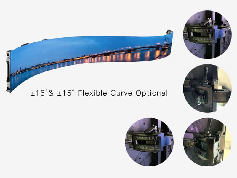 flexible curved rental led display with arc lock 15 degree