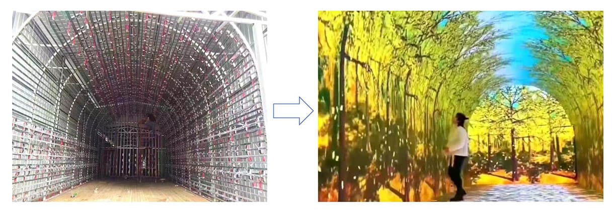 immersive time tunnel led display installation