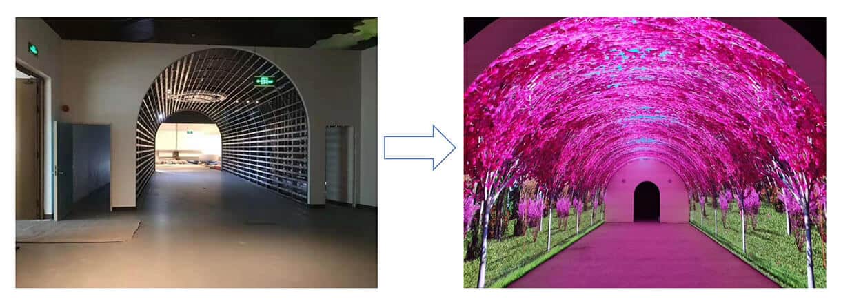 immersive tunnel led display