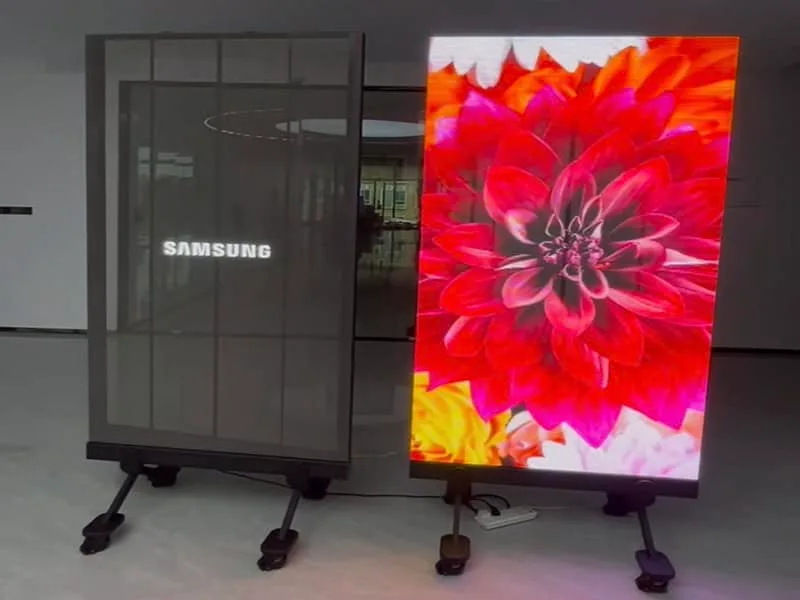 stand alone transparent led poster