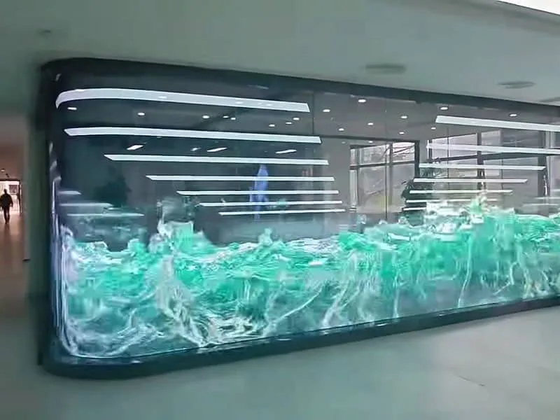 transparent film led display install