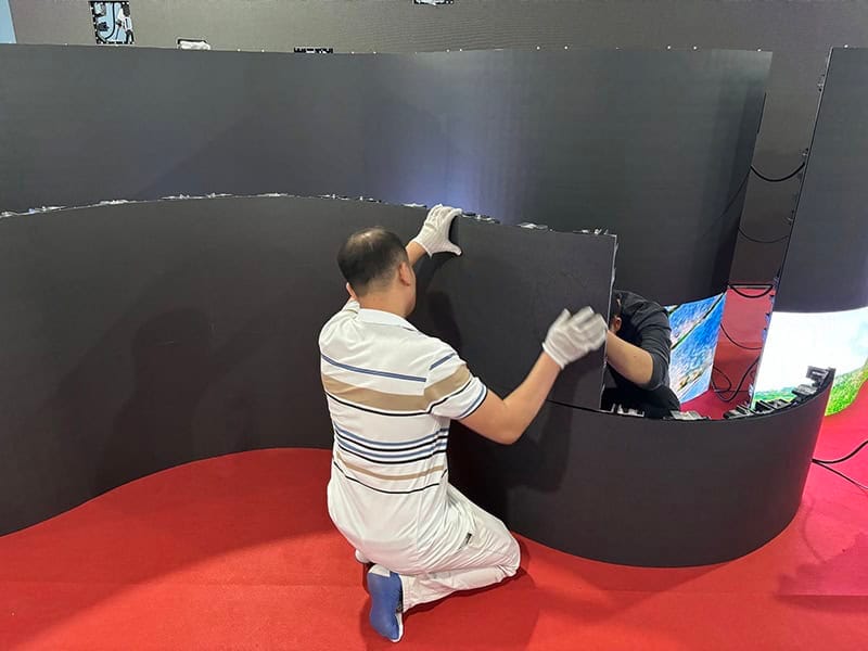 flexible rental led screen installation