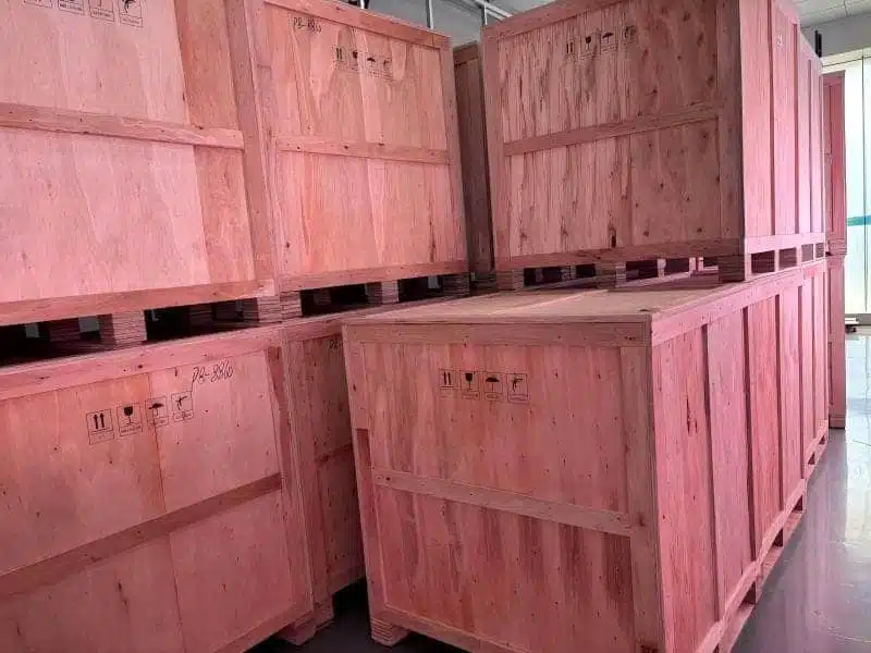 lots of wooden box packing led screen
