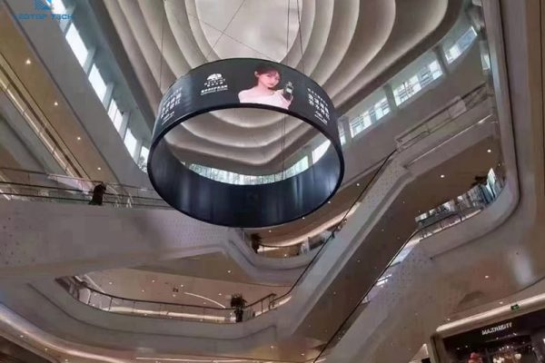 shopping mall cylinder hanging led display