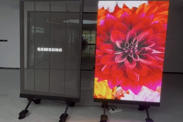 stand alone transparent led poster